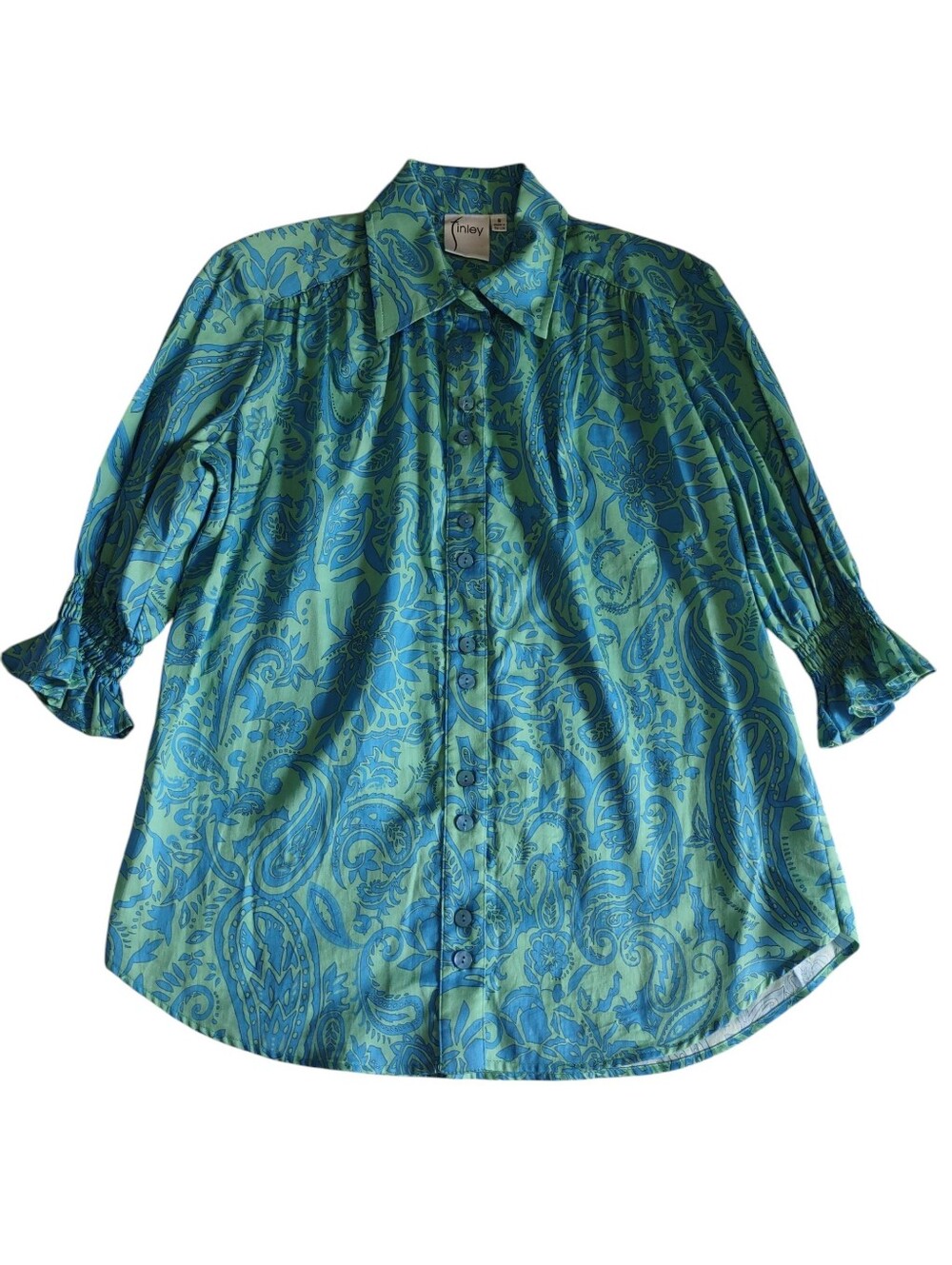 Finley Small Paisley Floral Button Down Top